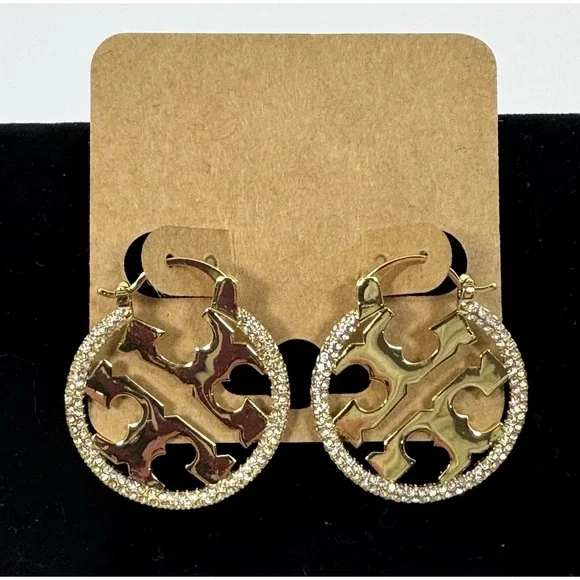 Tory Burch Hoop Logo Earrings - Picture 4 of 5